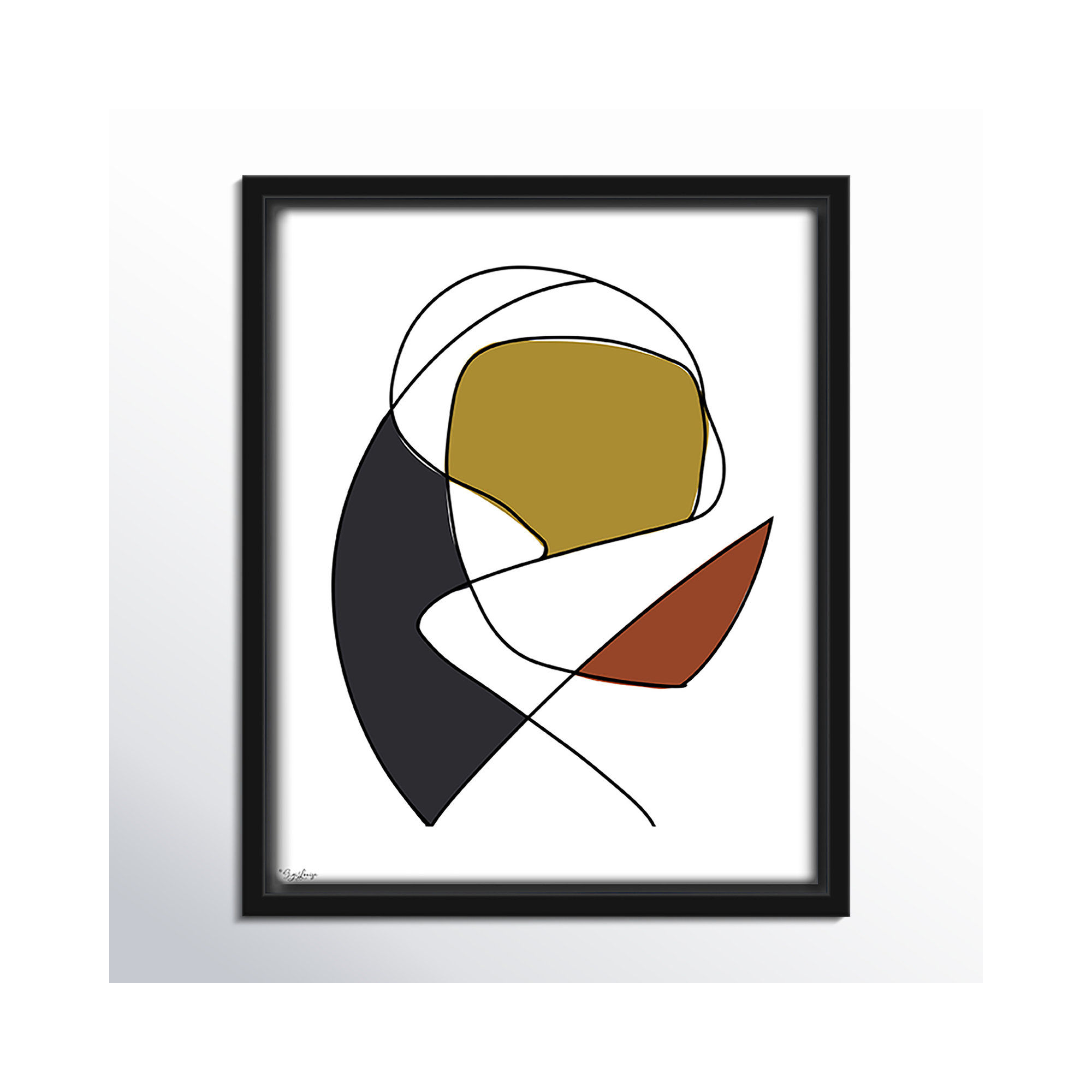 Abstract Tribeca 3, 11.5" H x 9.5" W x 2" D, Black