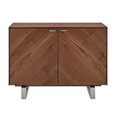 Suzete Sideboard In Walnut With Brushed Stainless Steel Legs