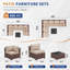 Ensemble de conversation modulaire en rotin 7 pièces avec coussins 7 pièces-292046374