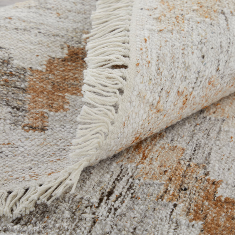 Bunde Transitional PET Yarn Beige/Gray Rug, 3''-6" X 5''-6" Accent Rug, Rectangle 5' x 8'