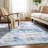 Bungalow Rose Blue/White Abstract Machine Washable Area Rug – Non-Slip, Stain Resistant, GRS Certified, for Bedroom, Living & Dining-961237080