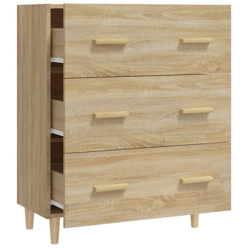 17 Stories Sideboard 70X34x90 Cm Engineered Wood, Light Brown