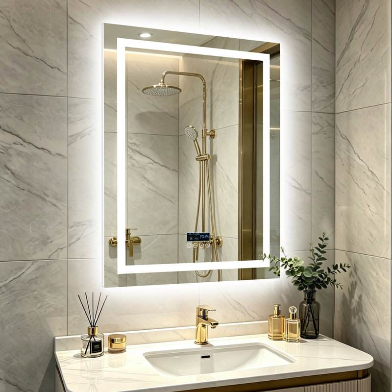 Rectangle Bluetooth Led Mirror, 90 cm H x 70 cm W