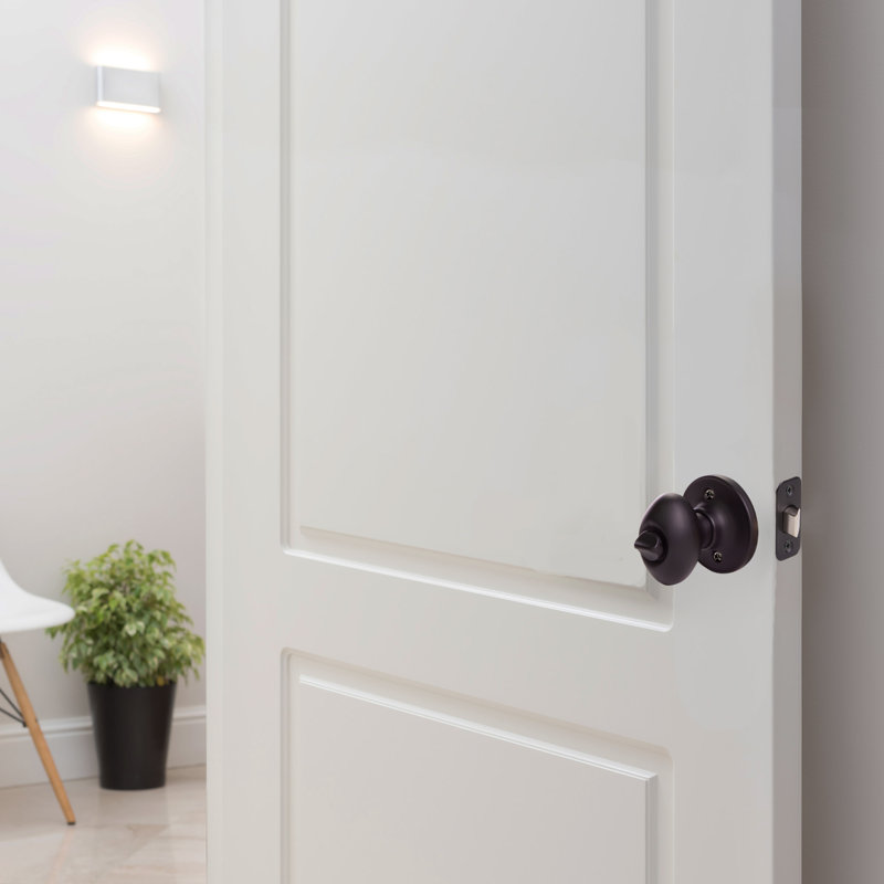 Egg Privacy Bed/Bath Door Knob, Matte Black