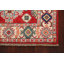 Tapis rouge / beige en laine noué à la main de conception unique 2 pi 9 po x 4 pi 3 po New Age