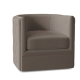 Palazzo 31.5" Wide Tufted Top Grain Leather Swivel Down Cushion Barrel Chair