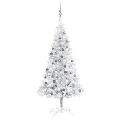 Arbre de Noël artificiel semi-illuminé avec ensemble de décoration de fête