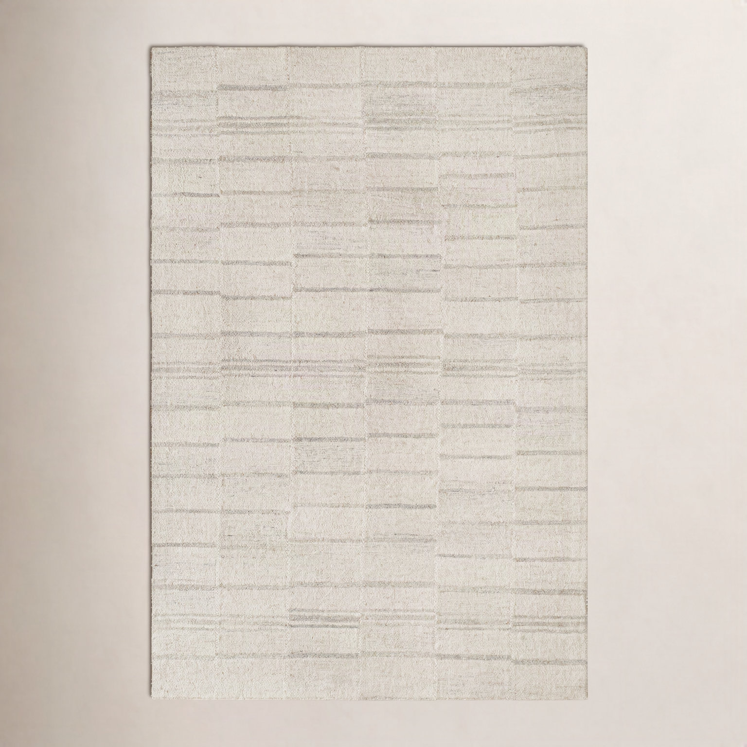 Demie Hand-Woven Gray Striped Rug, Rectangle 2' x 3'