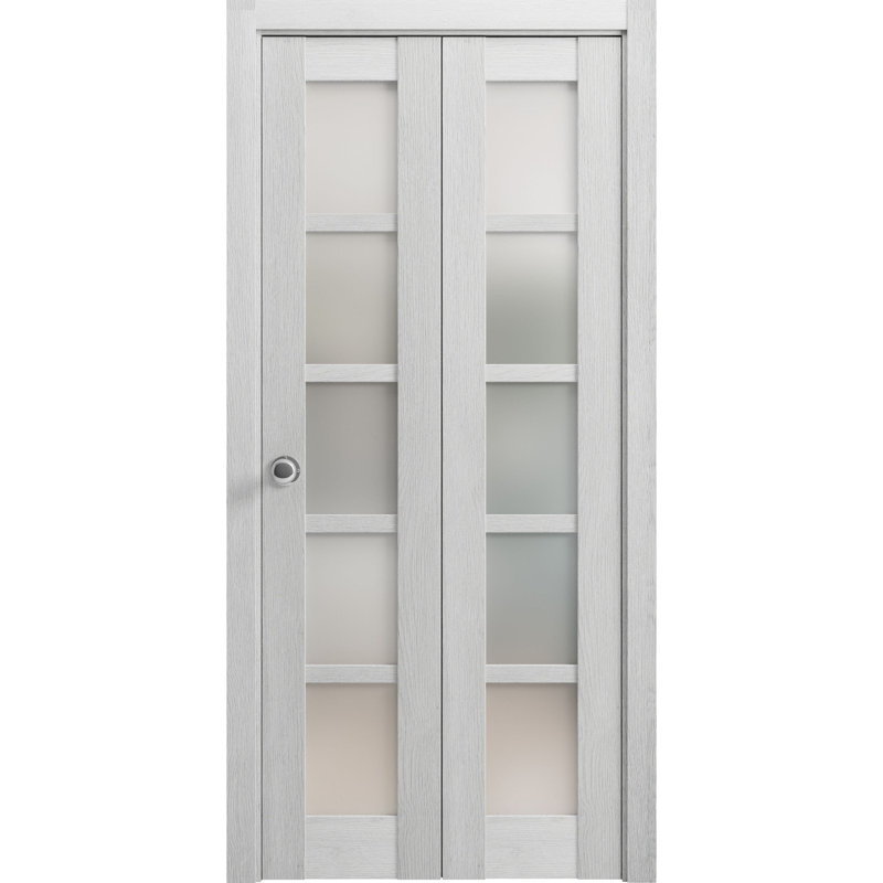 Porte pliante à panneaux en bois Quadro, 48 po x 80 po, Chêne gris clair