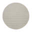Tapis oriental blanc en mousseline de soie 8 pi x 8 pi à rayures verticales effet sel et poivre, tissé à la main, rond