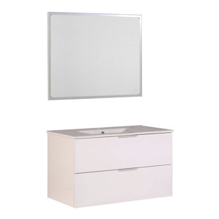 35.4'' Single Bathroom Vanity with Ceramic Top