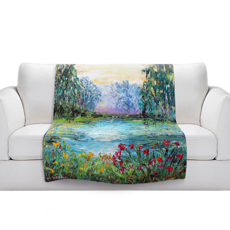 Couverture sherpa doux méditation étang, l 51 po x L 60 po