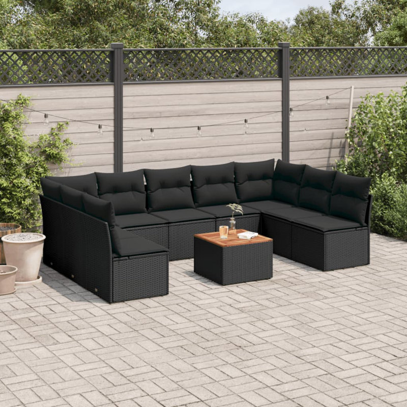  Garden Sofa Set Black