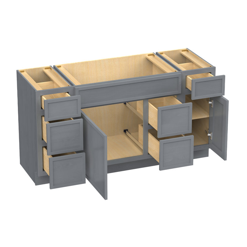 Base de meuble-lavabo simple 60 po seulement, Argent