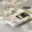 Table basse carrée en marbre de style luxueux-115694043