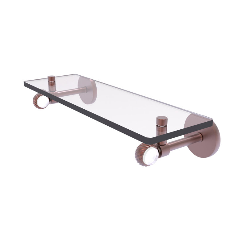 Tablette murale en verre Margolis, Cuivre antique, H 3,3 po x l 16 po xP 5,65 po