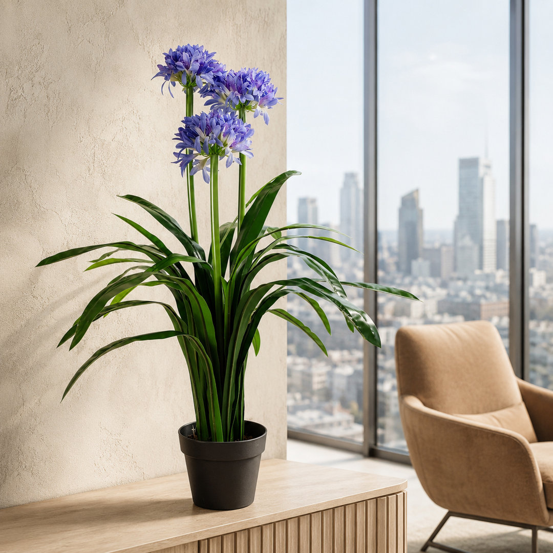 90cm Faux Flowering Plant in Pot Liner