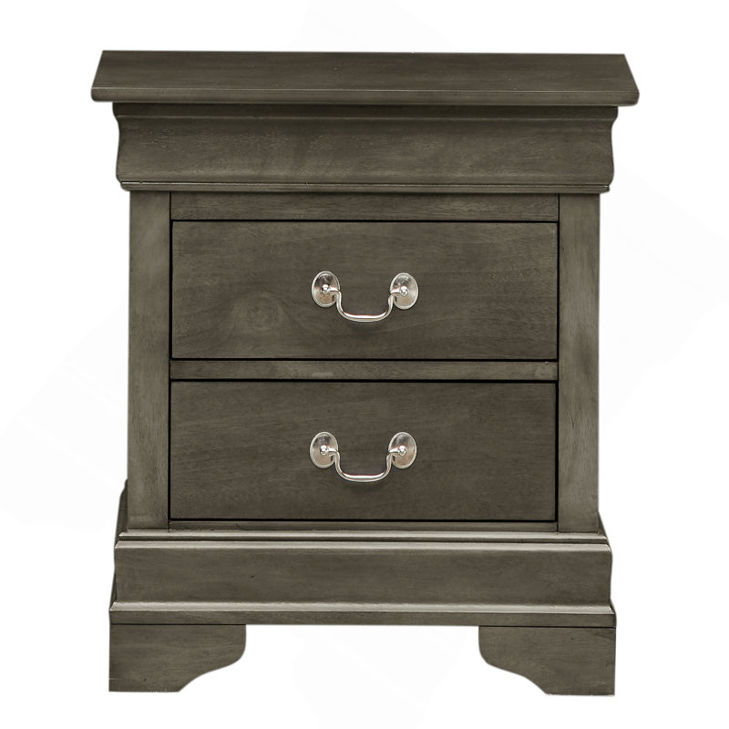 Charmante table de chevet traditionnelle grise, Gris