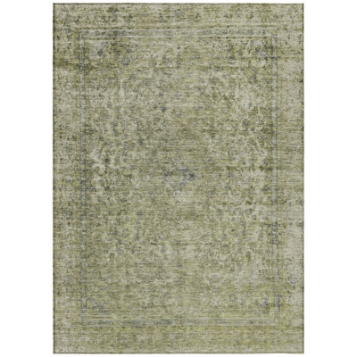 Felissae Green Washable Indoor-Outdoor Rug - 