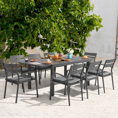 Danquiel Rectangular 8 - Person Outdoor Dining Set with Cushions