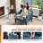  2Pcs Linen Sloping Handrail Small Bedroom Chairs Mid Century Modern Accent Chairs Set Of 2-112232045