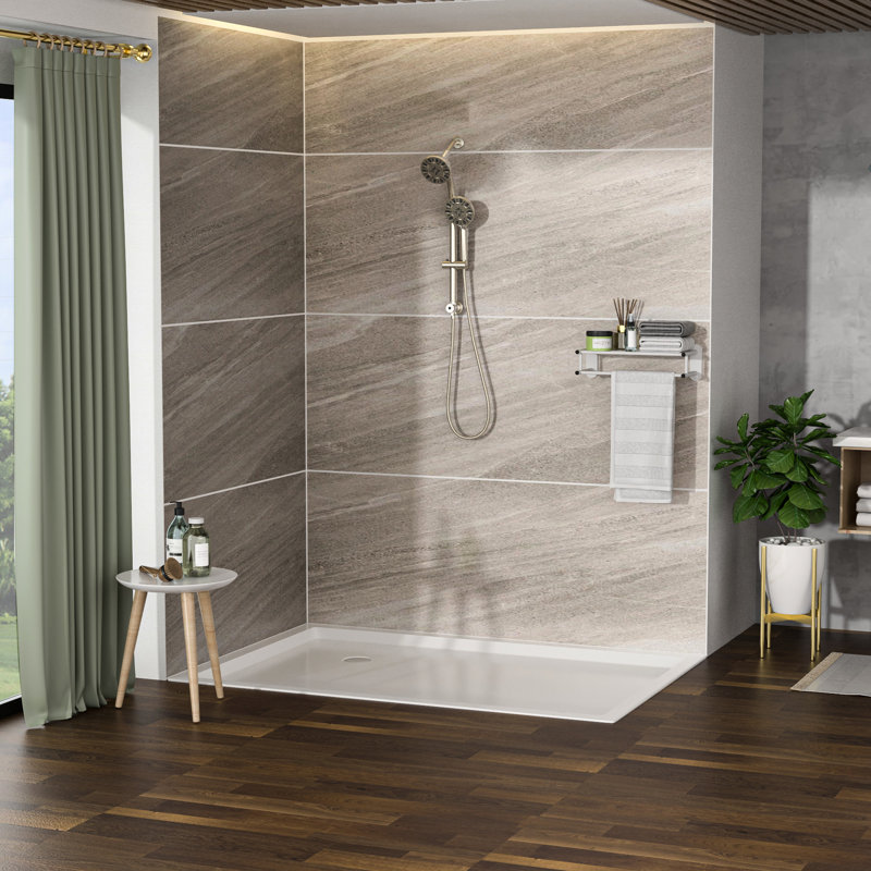 4.7" Rain Showerhead And 7 Hand Shower Package In Brushed Nickel, With Adjustable Slide & Holder Kit Nickel Showerhead, Shower, Bar Hose