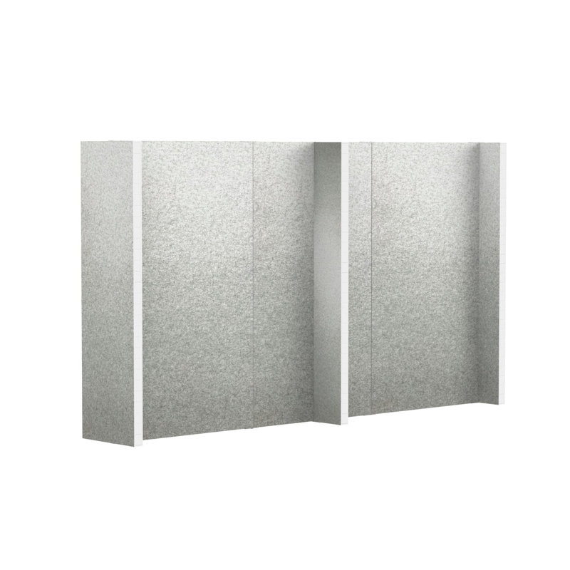 Ensemble mural modulaire de 7 pi de hauteur Everpanel - Bordure blanche, 144", Gris marbre