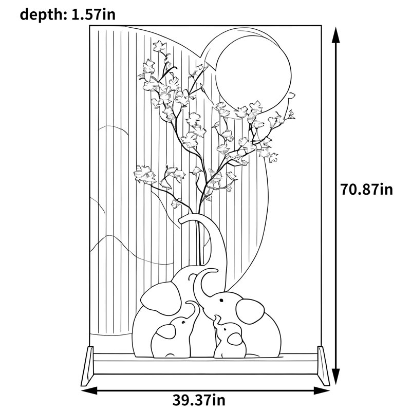 Maciel, 70.87" H x 39.37" W x 1.57" D