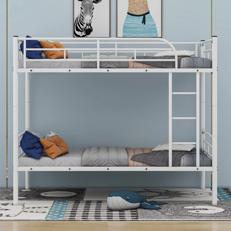 Kids Twin Over Twin Bunk Bed, White