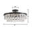Viviana Black 4-light 18" Crystal Teardrop Round Flush Mount