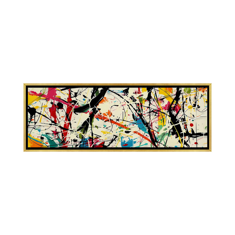 Pollock Wink, reproduction d'art mural, toile encadrée, H 16 po x l 48 po, Doré