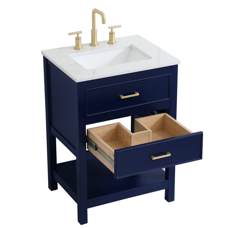 Ensemble de meuble-lavabo simple 24 po Sinclaire, Bleu