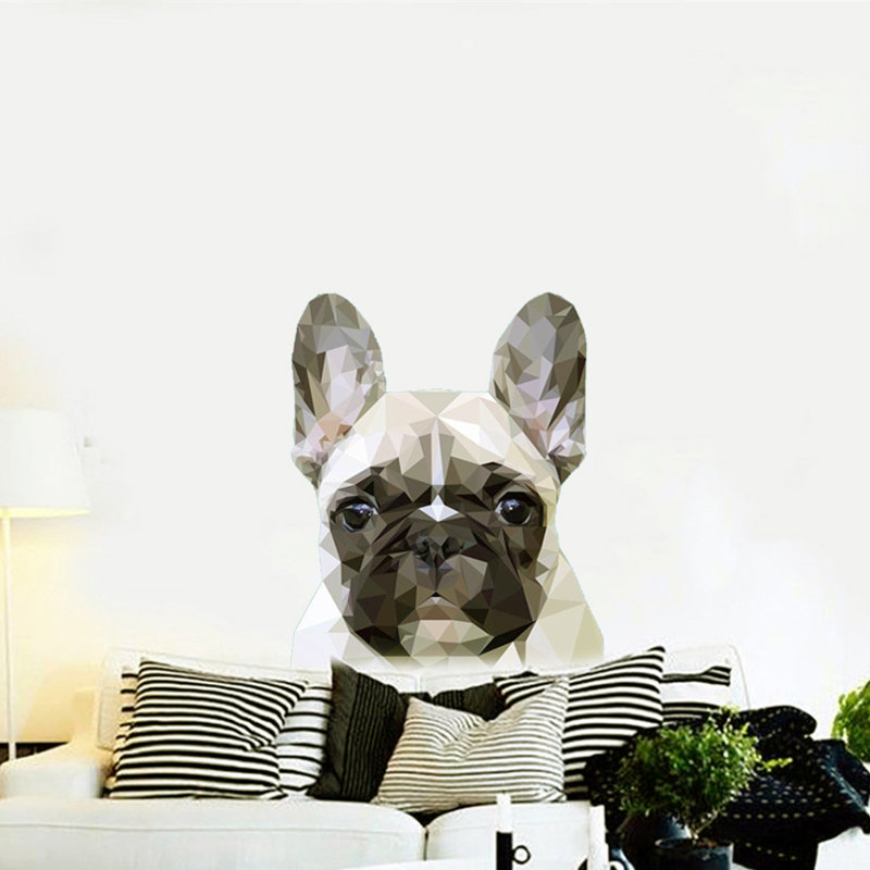 Décalcomanie murale Français Bulldog, H 55 po x l 46 po