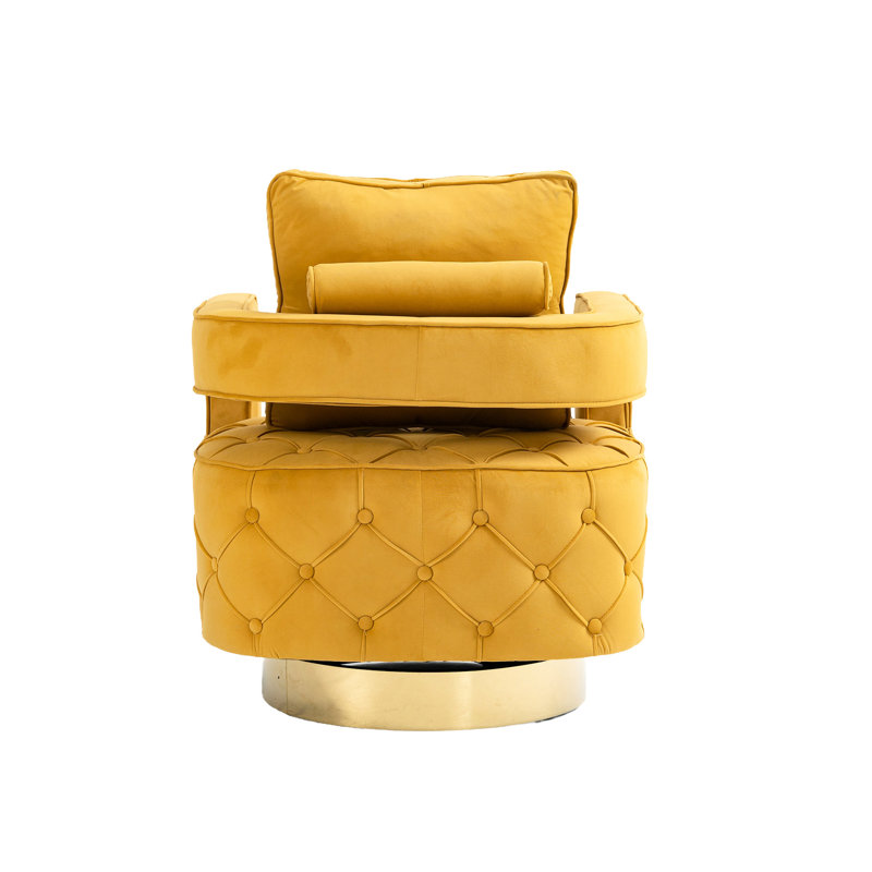 Fauteuil rotatif à 360 degrés en velours. , Bouton, pour un fauteuil de bureau moderne. Rotation, maison et utilisation confortables