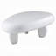 Table basse Vayu, forme galet asymétrique 30 pouces, blanc ultrabrillant