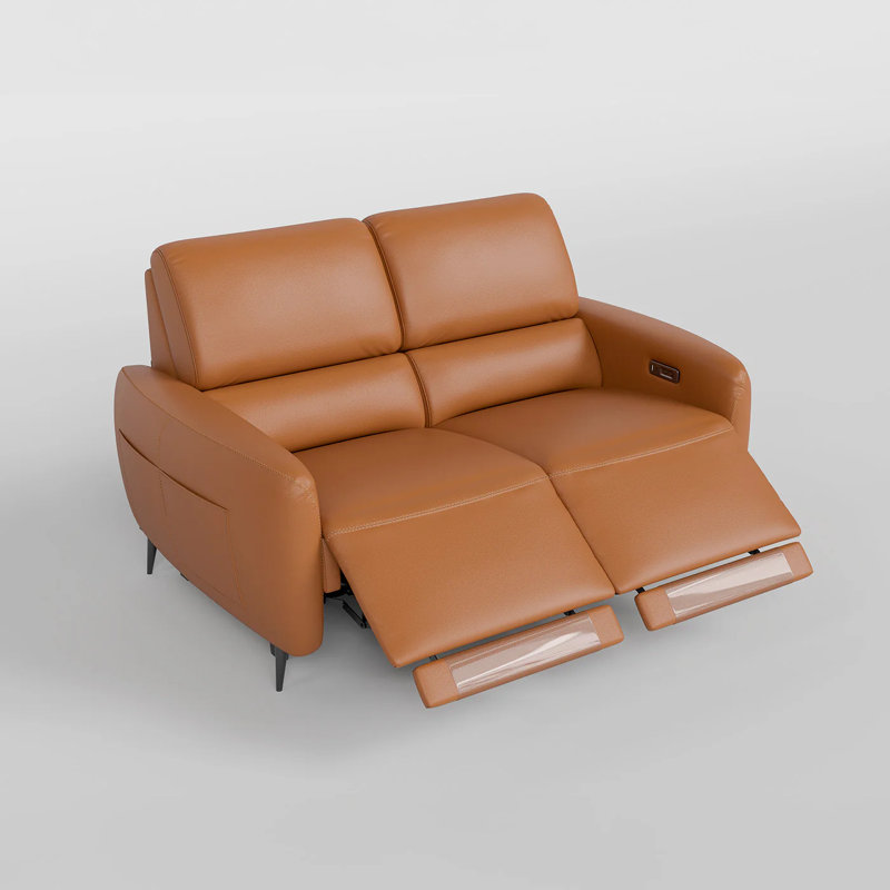 Canapé inclinable mural Power Zero, canapé inclinable 3 places avec ports USB et Type-C et plateau de table rabattable
