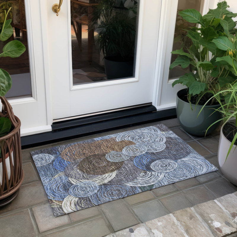 Machine Washable Indoor/Outdoor Jenning ACN2267 Geometric Rug, Rectangle 1'8" x 2'6"