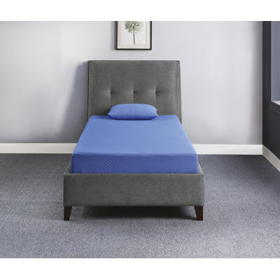 7 Inch Twin Gel Memory Foam Mattress & Pillow Set, Mattress In A Box-blue + Foam + Twin + Bedroom