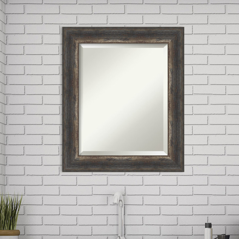 Roulston Flat Wall Mirror, Charcoal, 25" x 21"