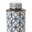 Elegant Ceramic Ginger Jars with Geometrical Design and Removable Lid-1334150256