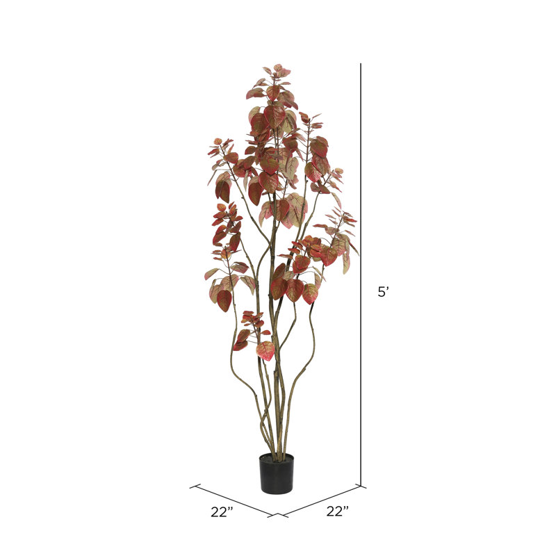 Hather Artificial Foliage Rogot Rurple Tree in Pot