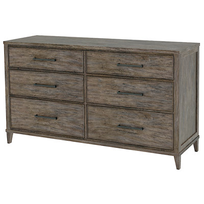 Commode 6 tiroirs Arlington Heights avec glissières à fermeture douce au fini laiton antique foncé