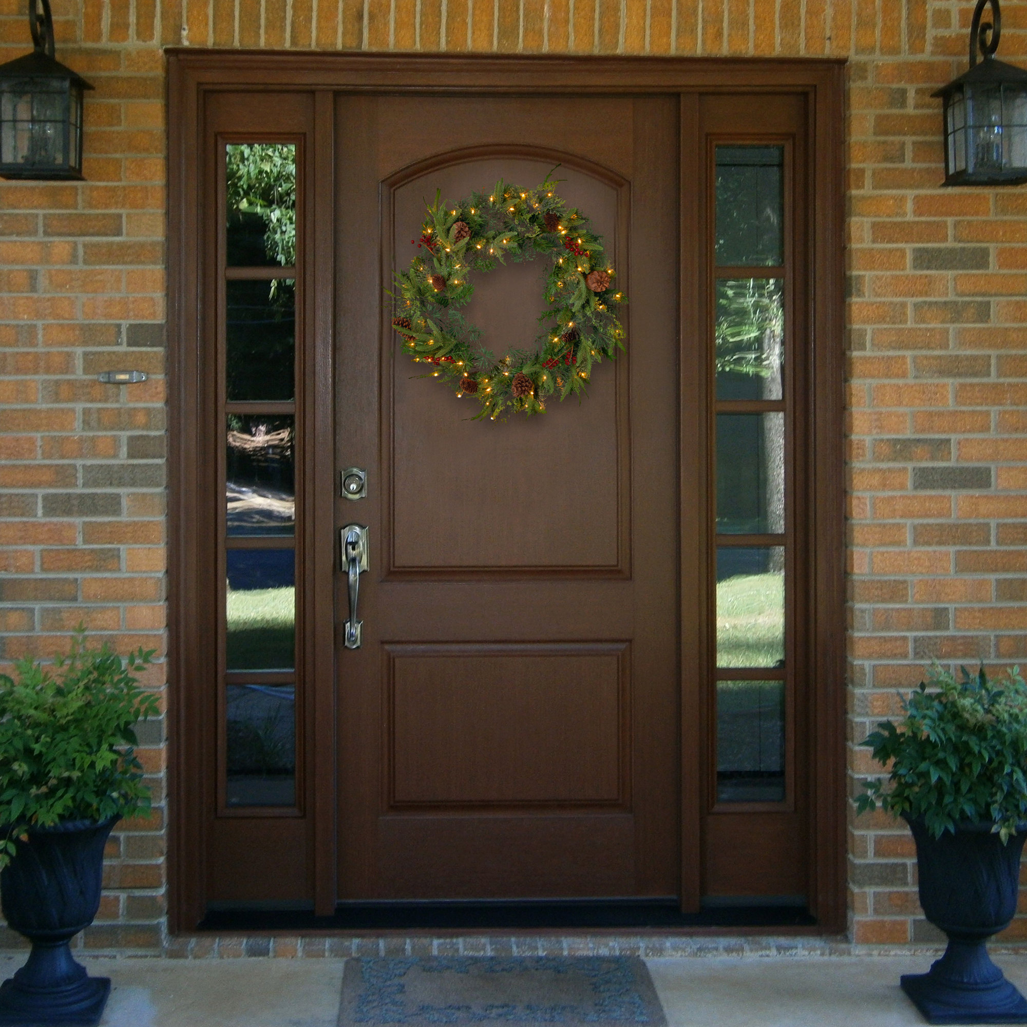 The Holiday Aisle® Colonial Wreath with Lights, 24"