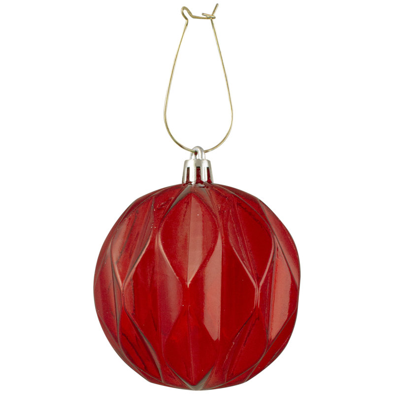 Ornement boule de Noël transparente Rhombus, Rouge