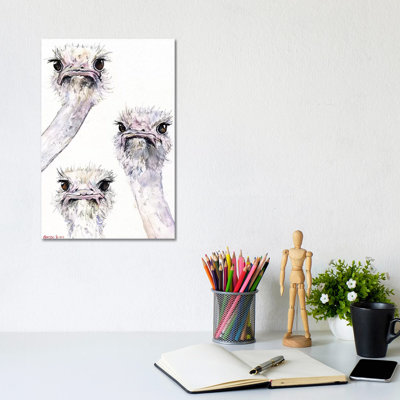 Ostriches by George Dyachenko - Wrapped Canvas Print