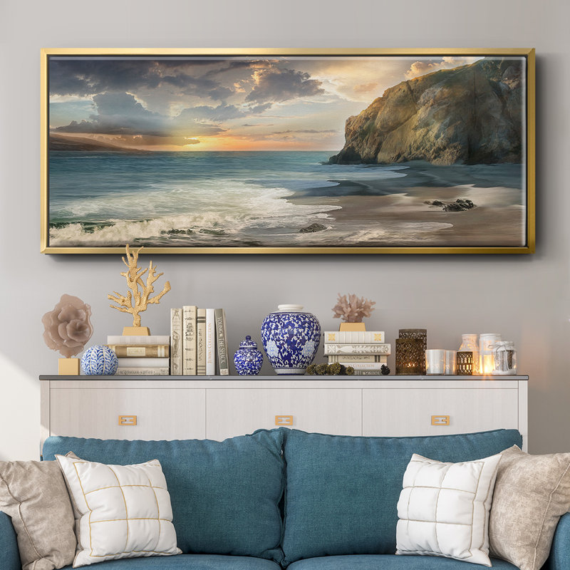 Private Cove- Framed Canvas, 8" H x 20" W