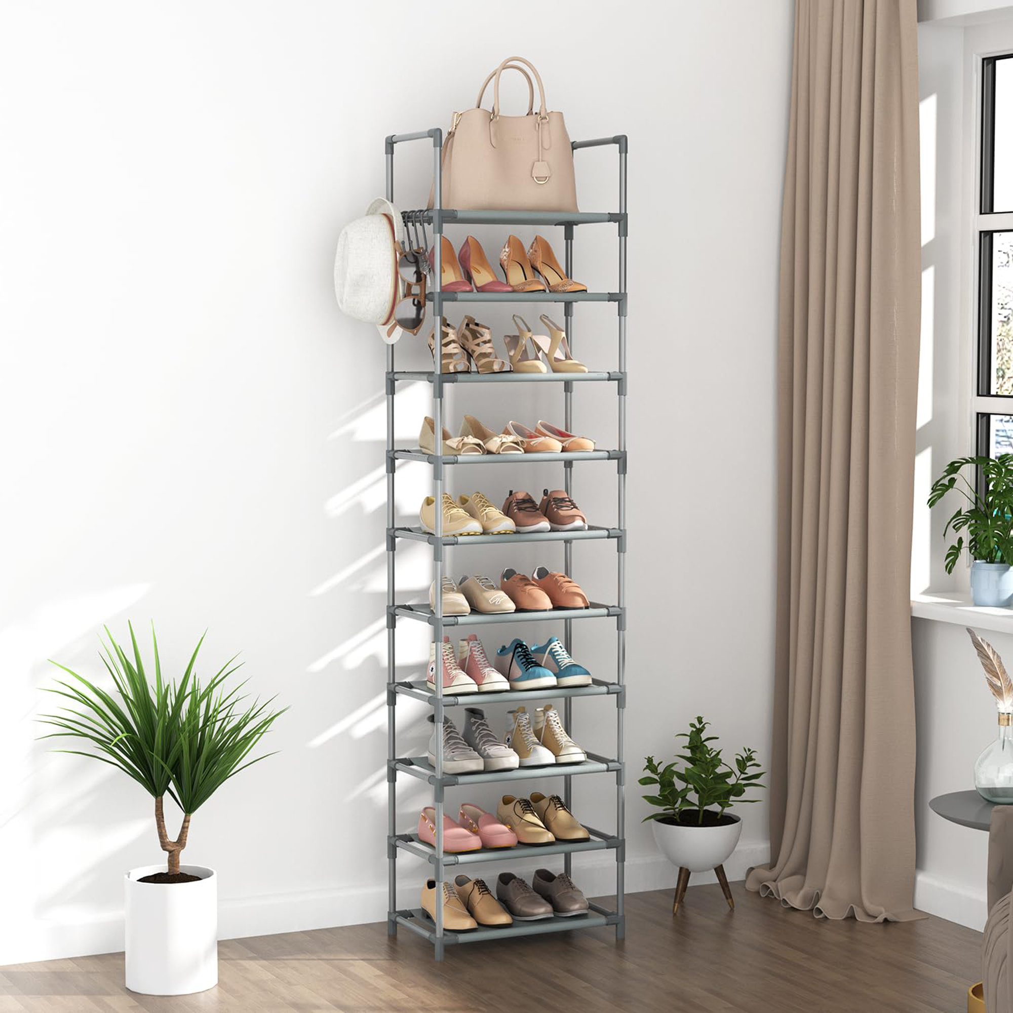 25 Pair Metal Shoe Rack Rebrilliant Finish: Bronze