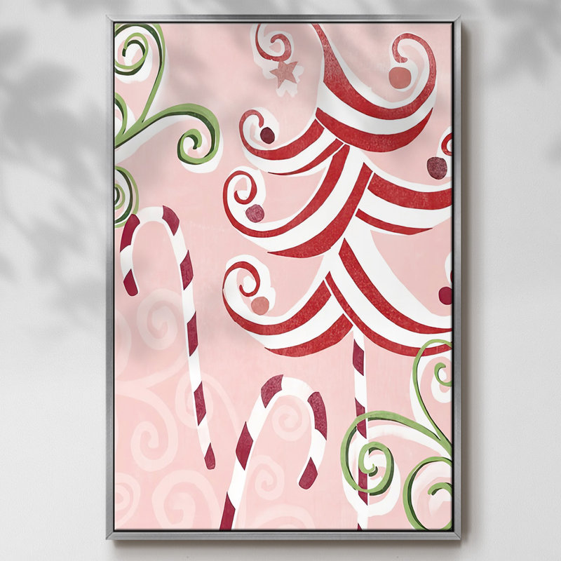 Candy Cane Holiday II, H 25 po x l 17 po x P 1,5 po, Argent