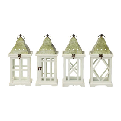 Ensemble de lanternes en bois 4 pièces