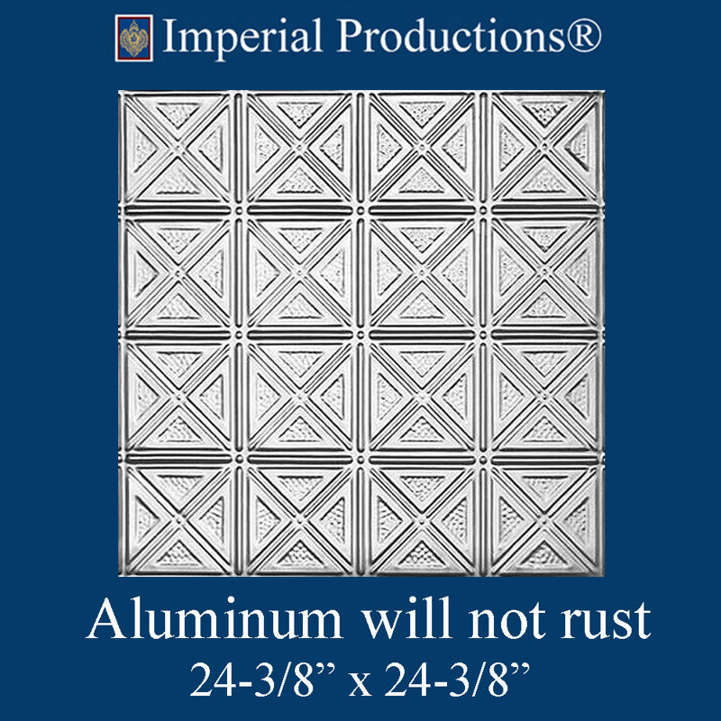 Carreau de plafond en métal argenté 2 pi x 2 pi